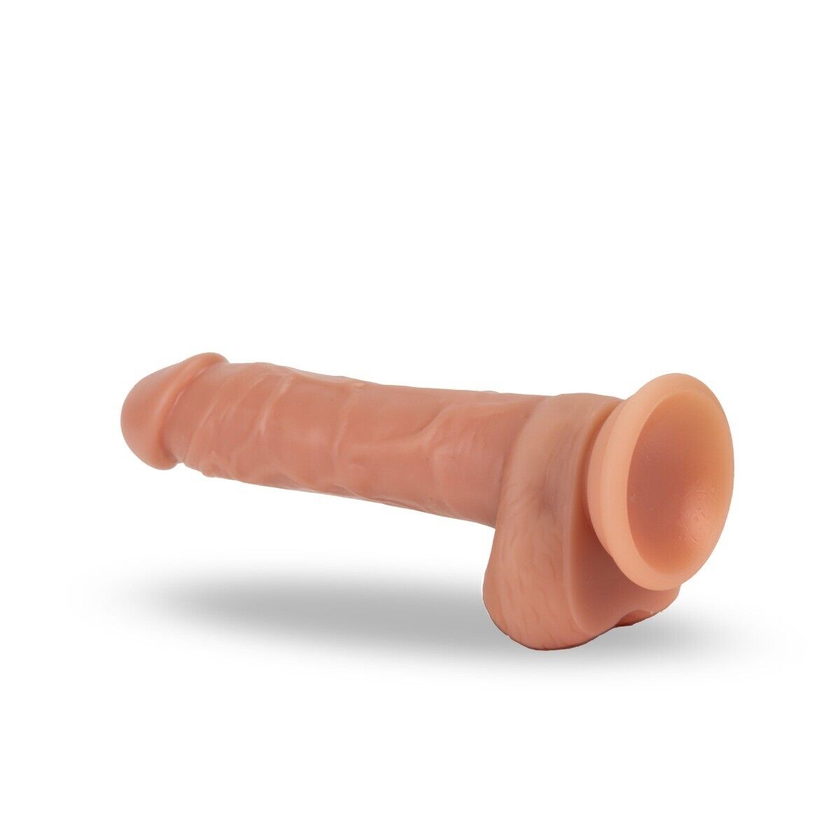 Dual Layer 8" Silicone Realistic G-spot Anal Dildo Cock with Balls Suction Cup