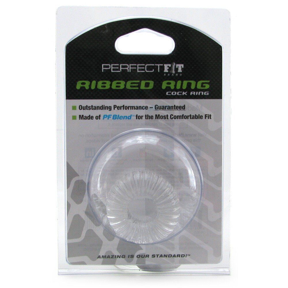 PerfectFit Ribbed Cock Ring Male Penis Erection Enhancer Prolong Delay Sex Toys