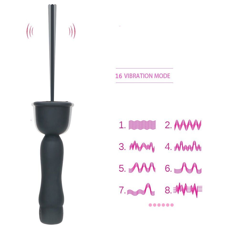 Rechargeable Vibrating Penis Plug Stimulator Male Sex Toy