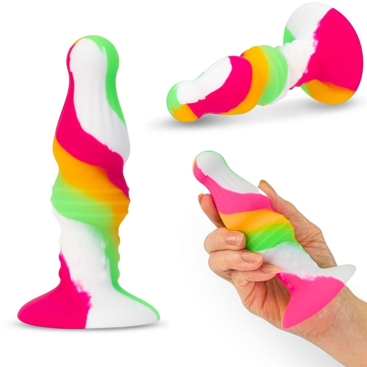 Colorful Silicone Beaded Anal Butt Plug Beads Beginner Anal Training Sex Toys