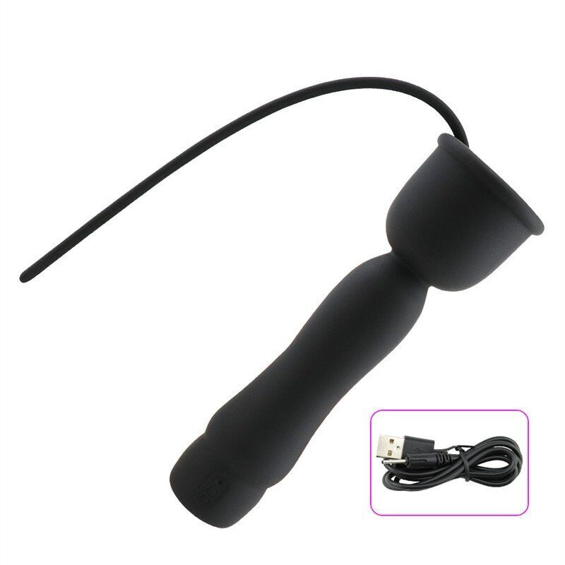 Rechargeable Vibrating Penis Plug Stimulator Male Sex Toy