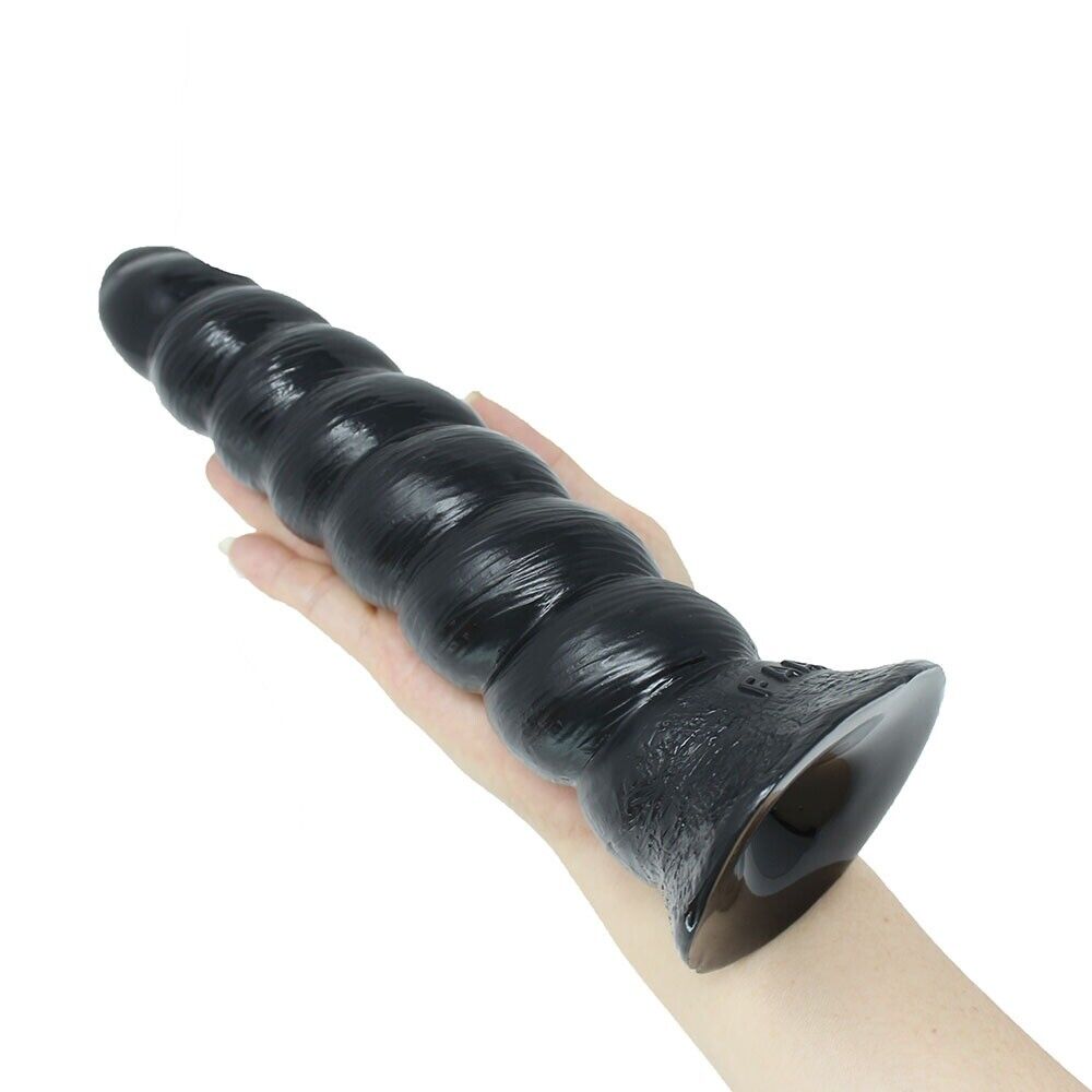 10" Large Ribbed Anal Dildo Butt Plug Anal Stretcher Dilator Expending Sex Toys