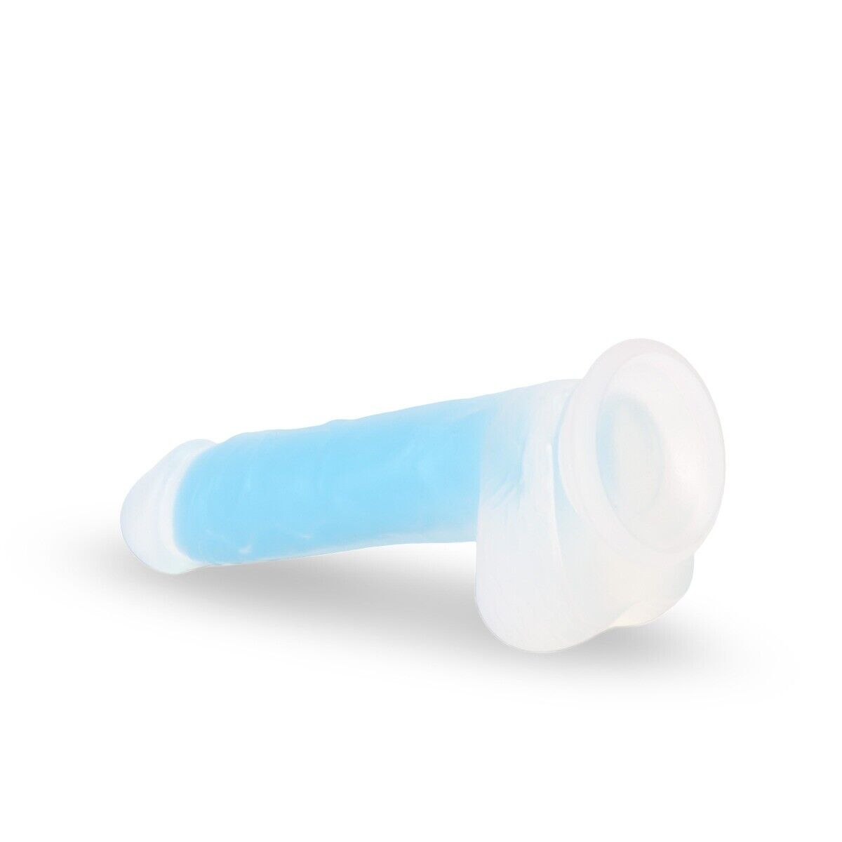 Glow in the Dark 8" Silicone Realistic Dual Density G-spot Anal Dildo Cock Balls