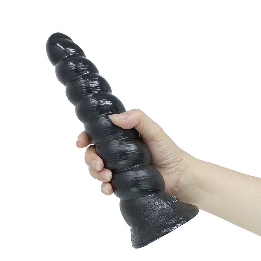 10" Large Ribbed Anal Dildo Butt Plug Anal Stretcher Dilator Expending Sex Toys