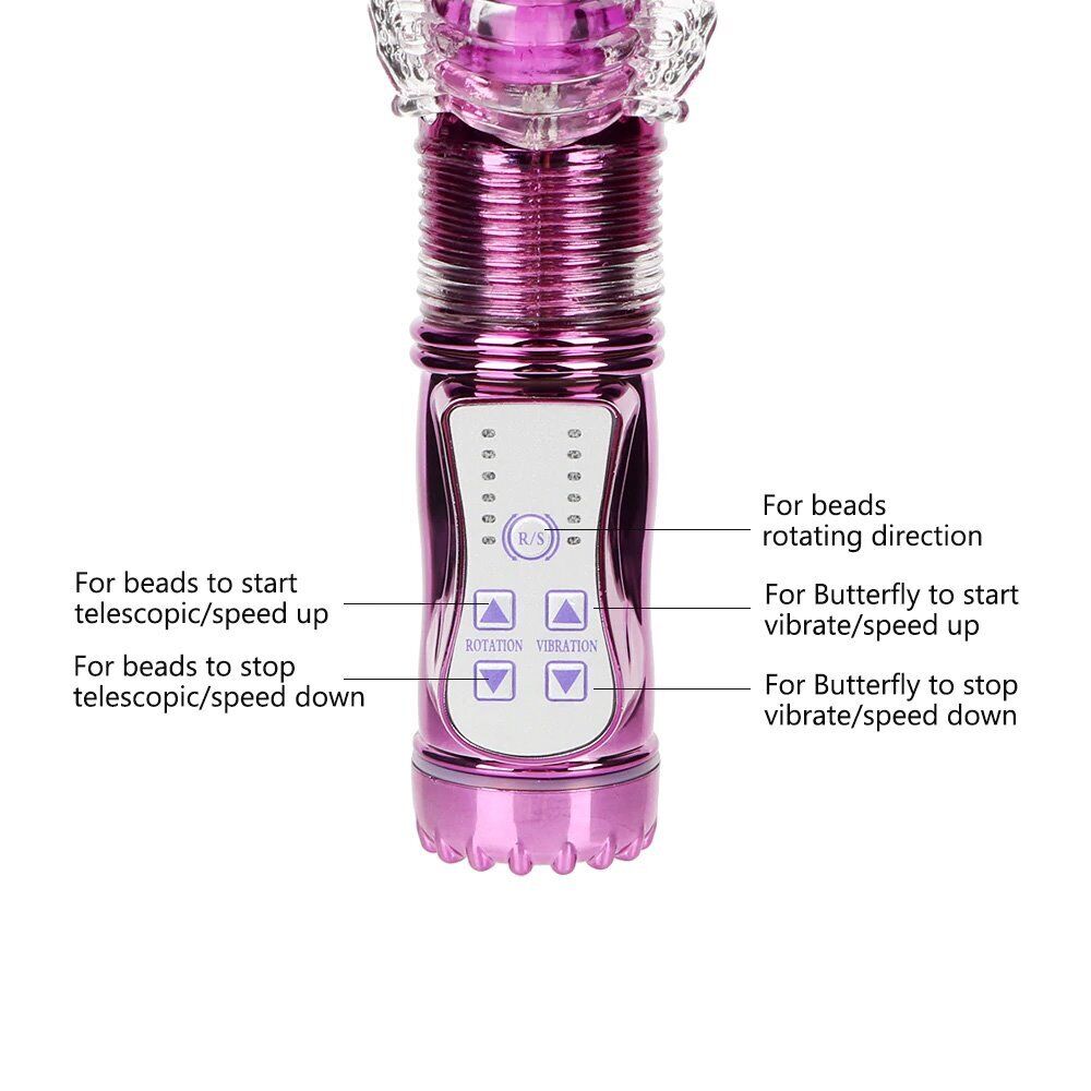 Rechargeable Thrusting Rabbit G-spot Clit Vibrator Dildo Sex Toys for Women