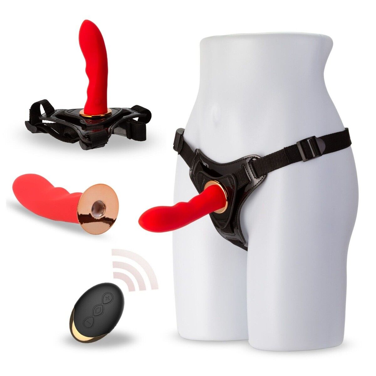 Strap On Harness Vibrating Silicone G-spot Anal Dildo Vibrator Pegging Sex Toys