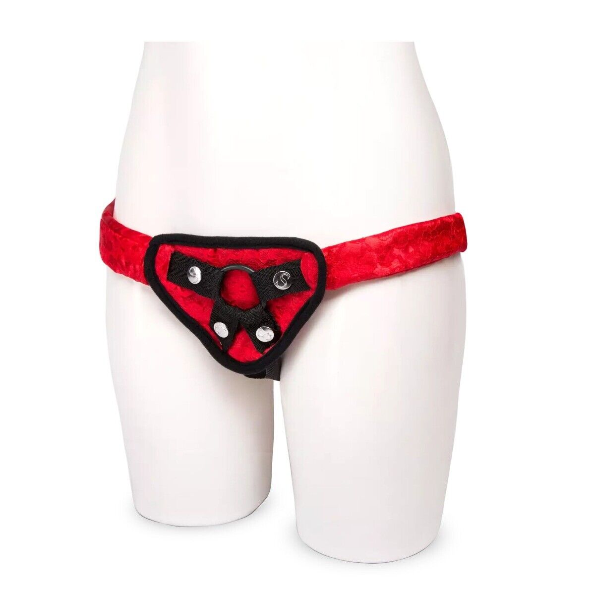 Sportsheets Red Lace Corsette Strap-On Harness with 3 Rubber O-rings