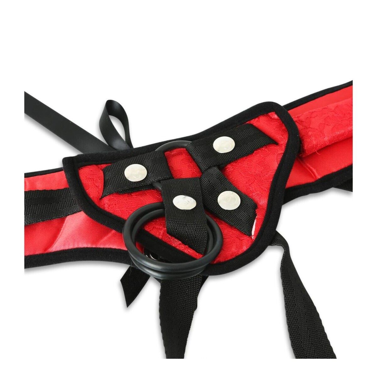 Sportsheets Red Lace Corsette Strap-On Harness with 3 Rubber O-rings