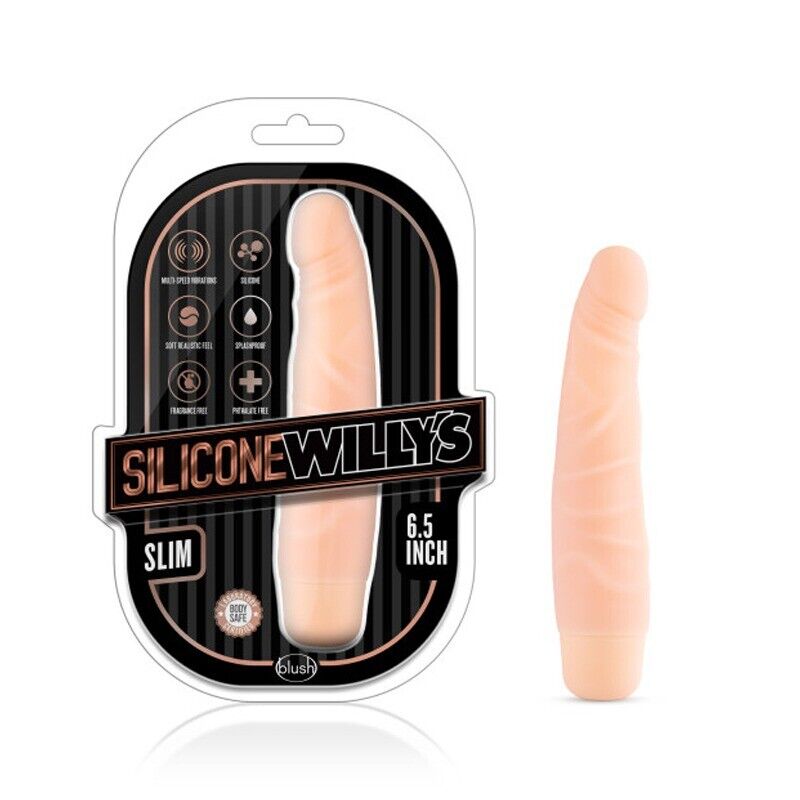 Silicone Willy 6.5" Vibrating Realistic Dildo Cock Vibrator Beginner Sex Toys