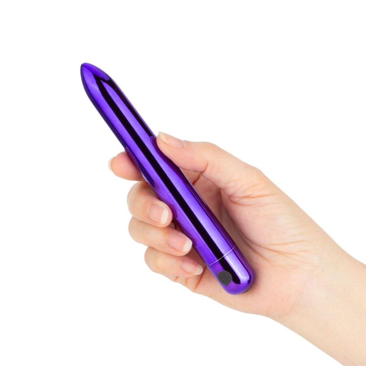 Rechargeable Purple Metallic 6" Clit G-spot Vibrator Dildo Sex Toy for Women