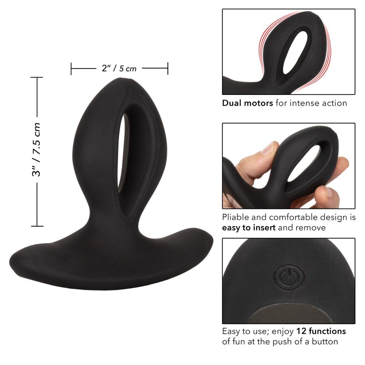 Silicone Vibrating Anal Butt Plug Probe Stimulator Vibe Sex-toys for Men Women