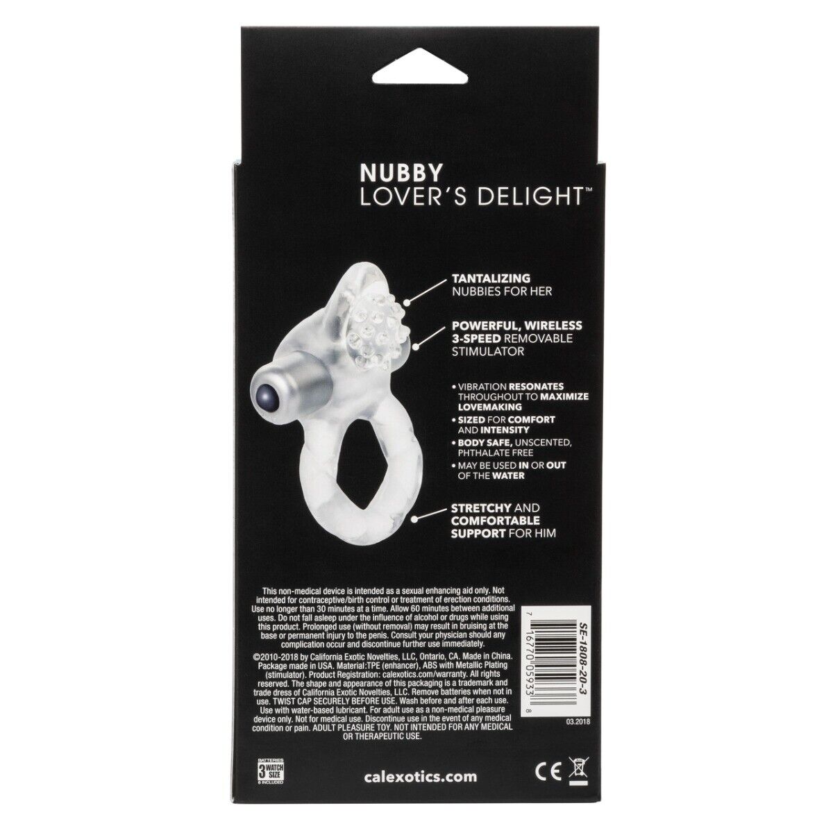 Lover Delight Nubby Vibrating Penis Erection Enhancer Cock Ring Clitoral Vibe