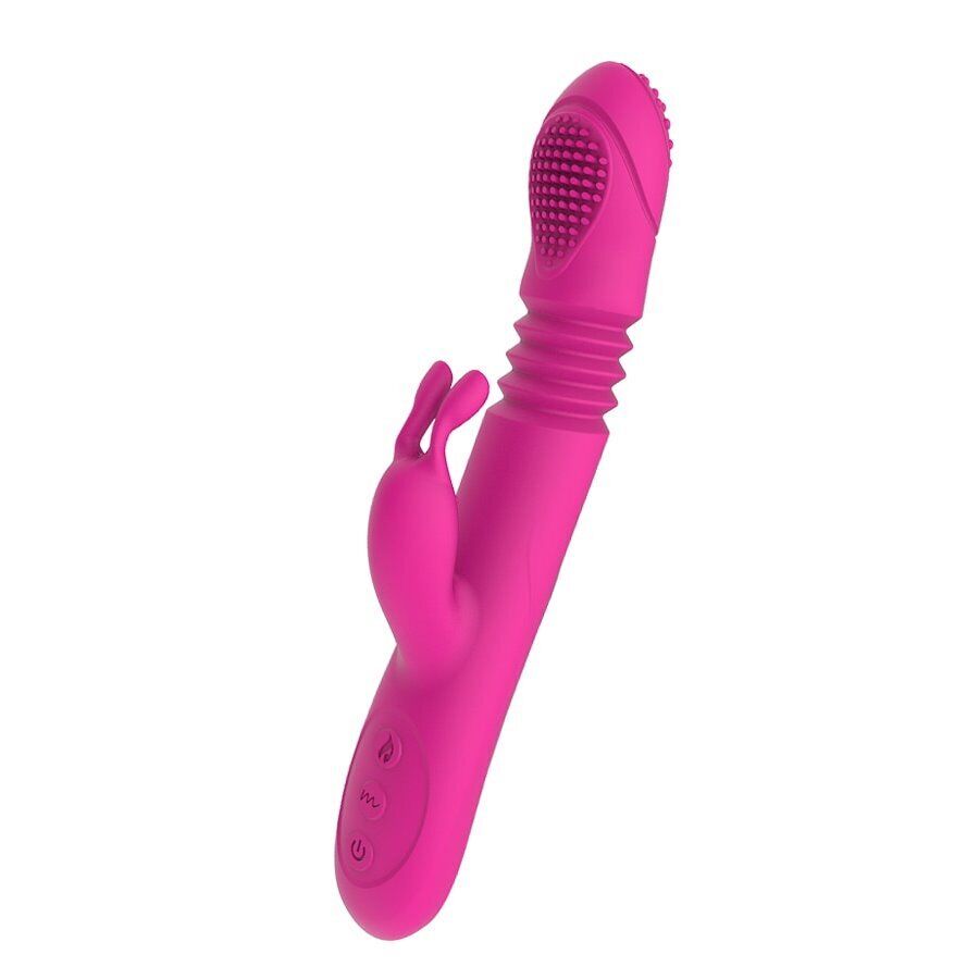 Slim Rechargeable Thrusting Rabbit Vibrator Dildo Sex-toys for Women Couples