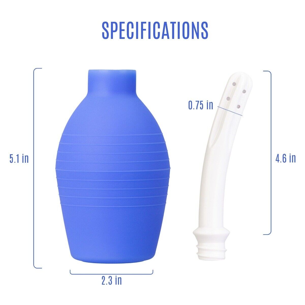 Blue Anal Douche Enema Bulb with Flexible Nozzle Anal Vaginal Cleansing System