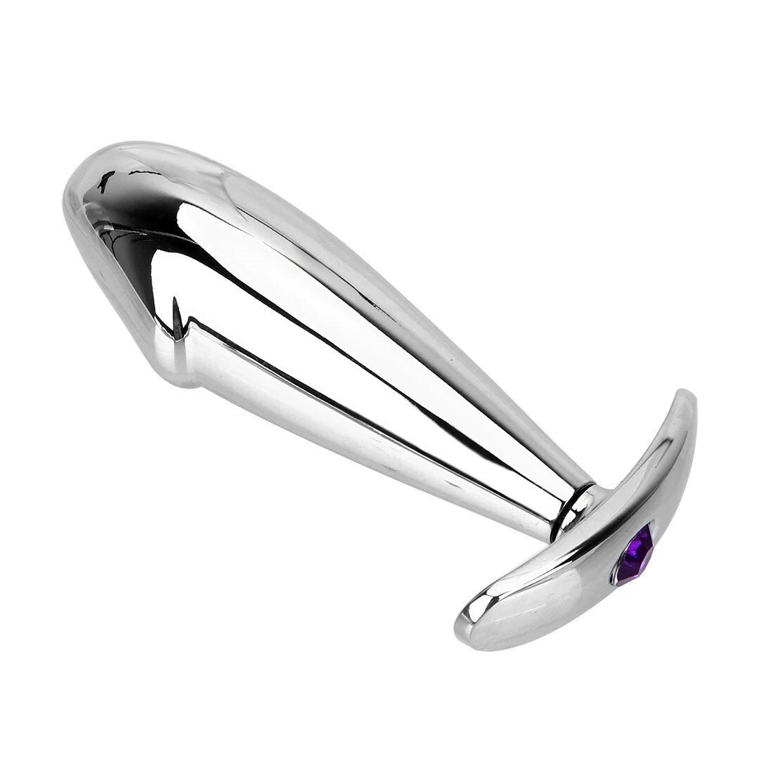 Stainless Steel Wearable Realistic Cock Head Anal Butt Plug Anal Trainer Sex Toy