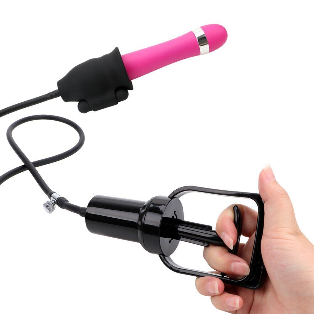 Vibrating Suck Stroke Penis Head Glan Pump Cock Enlarger Trainer Sex Toy for Men