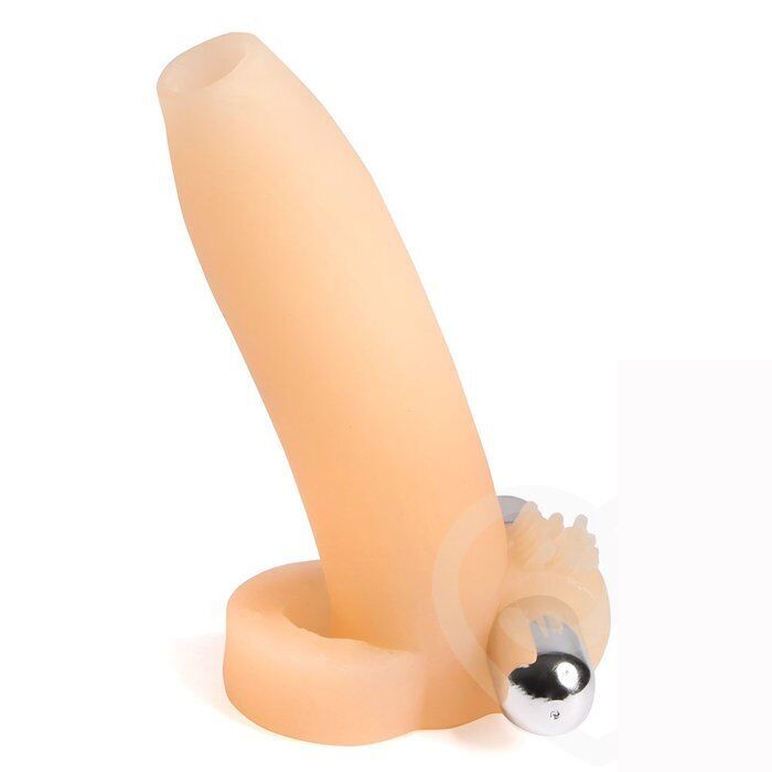 RealFeel Vibrating Cock Sleeve Sheath Penis Extension Girth Enhancer + Ball Loop