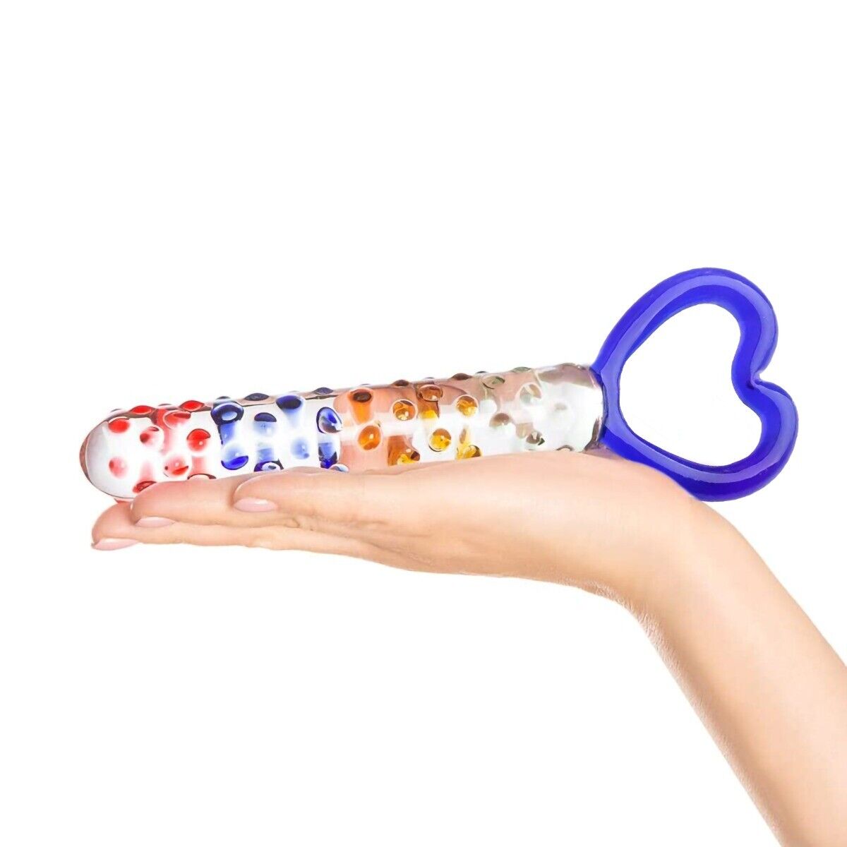 Nubby Textured Sensual Glass Anal G-spot Dildo Dong Massager Wand