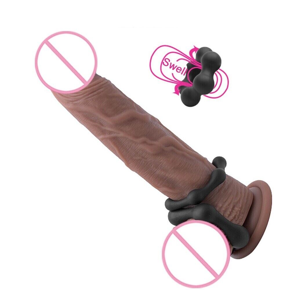 2 Stretchy Silicone Male Penis Enhancer Prolong Delay Sex Cock Ring Comb for Men