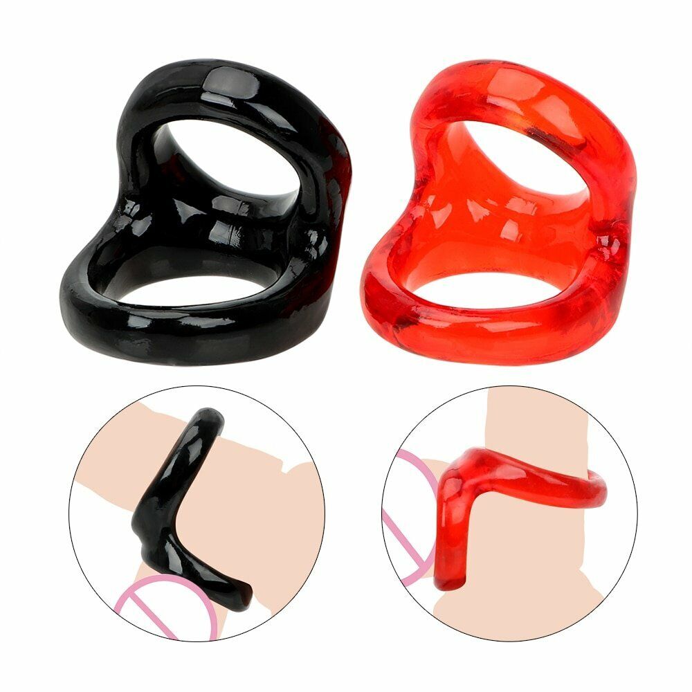 2pcs Snug Tugger Cock Balls Dual Support Male Penis Erection Enhancer Cock Ring