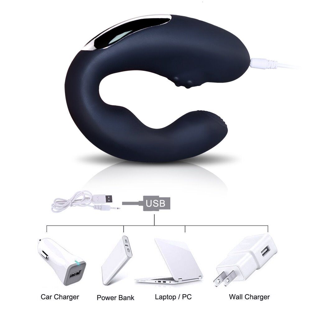 Silicone Rechargeable Anal P-spot Vibrator Probe Prostate Massager Stimulator