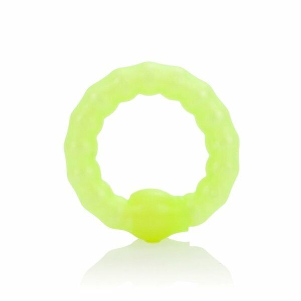 Stretchable Men Male Penis Erection Enhancer Cock Ring w/ Pearl Orgasm Beads