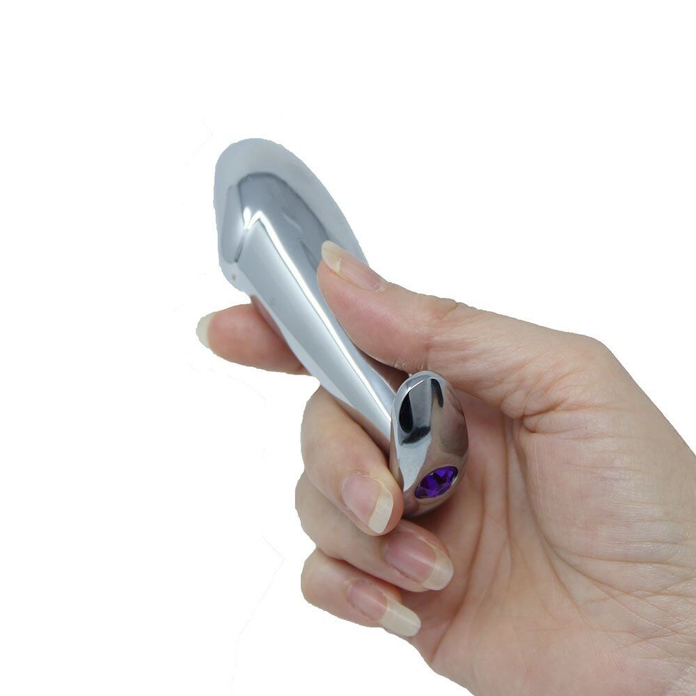 Stainless Steel Wearable Realistic Cock Head Anal Butt Plug Anal Trainer Sex Toy