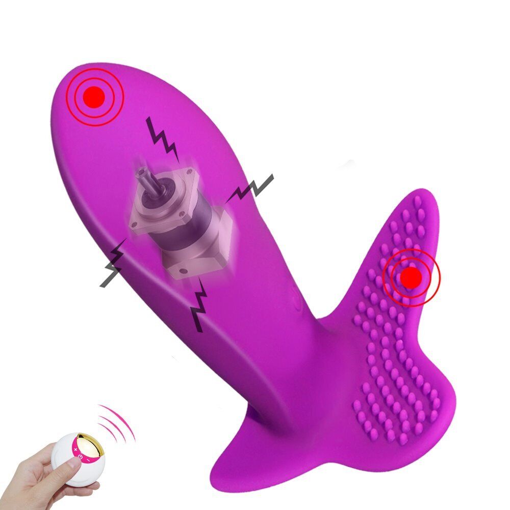 Silicone Wireless Remote control Wearable Strap-on Clit G-spot Vibrator Sex-toys