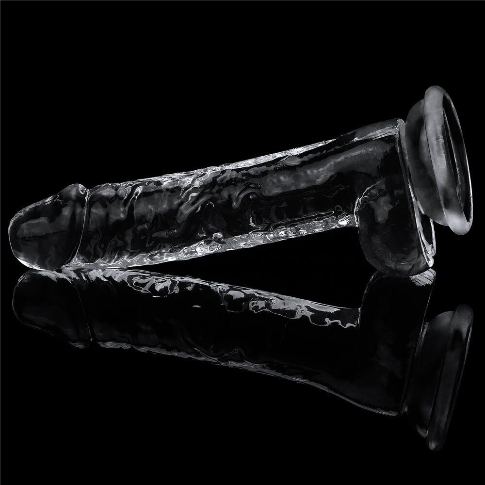 Clear Jelly Thick Cock with Balls G-spot Anal Dildo Hands Free Suction Cup