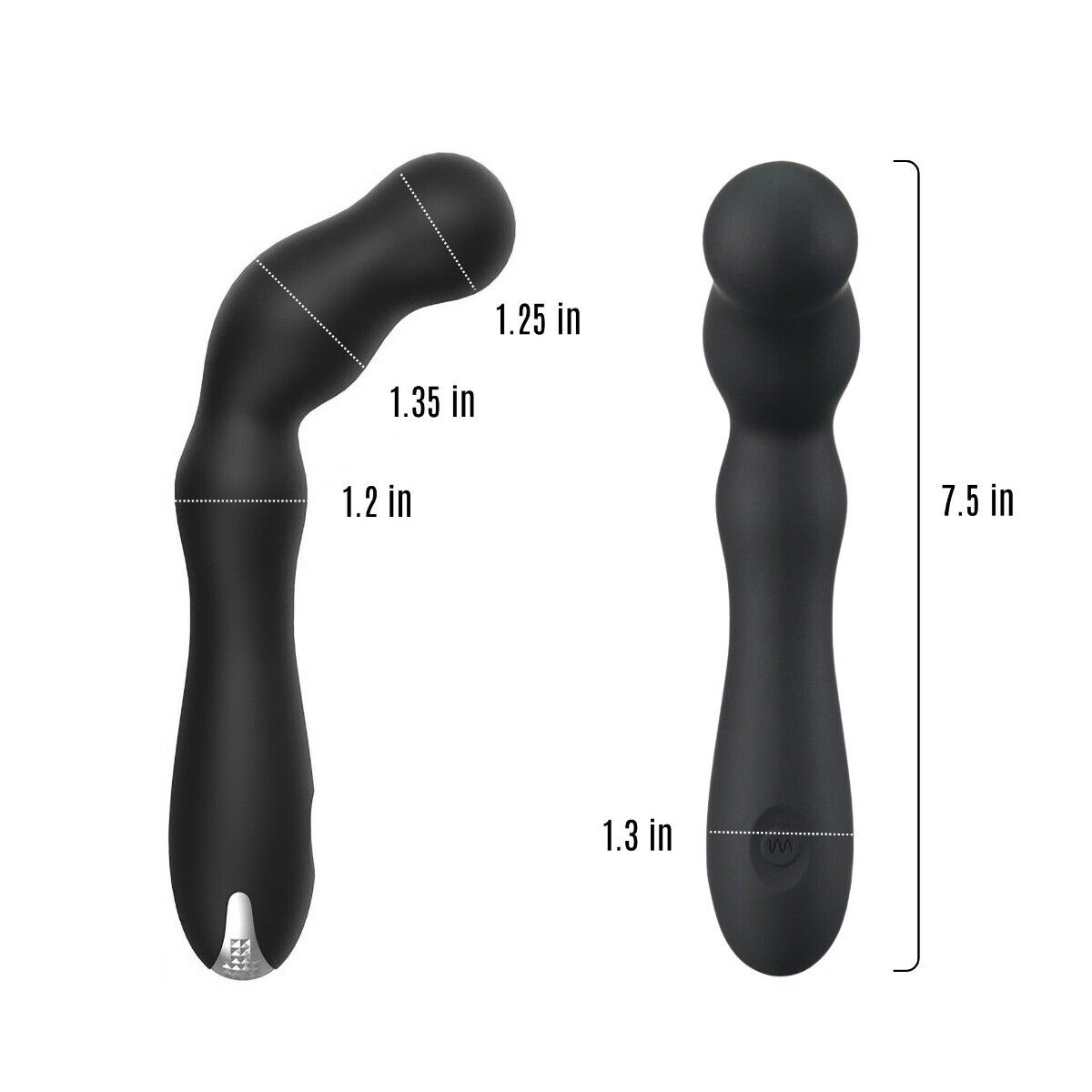 Silicone Vibrating G-spot P-spot Anal Vibrator Prostate Massager Stimulator