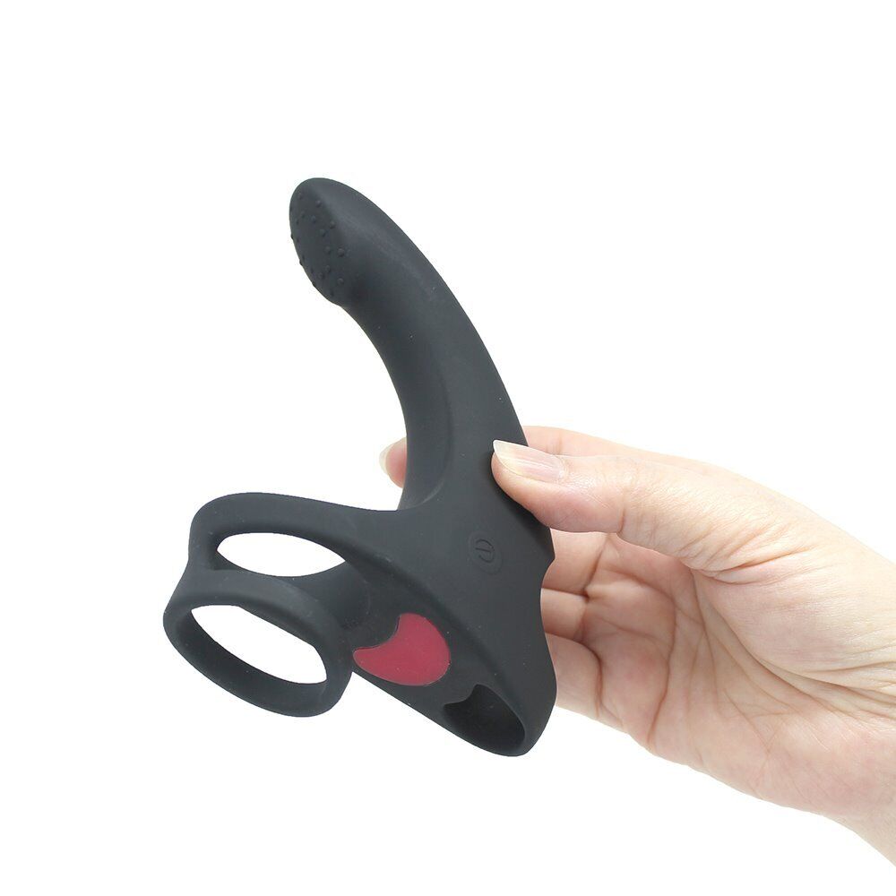 G-spot Finger Vibrator Vibrating Penis Cock Ring Perineum Teaser Sex Toy for Men