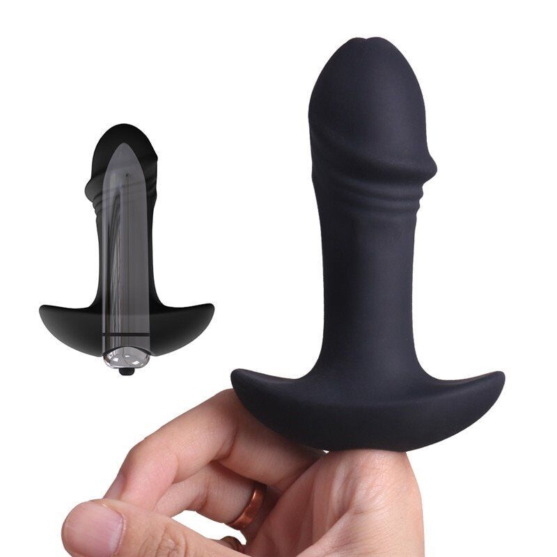 7x Speed Vibrating Silicone Anal Butt Plug Dildo Vibe Vibrator Anal Sex Toys