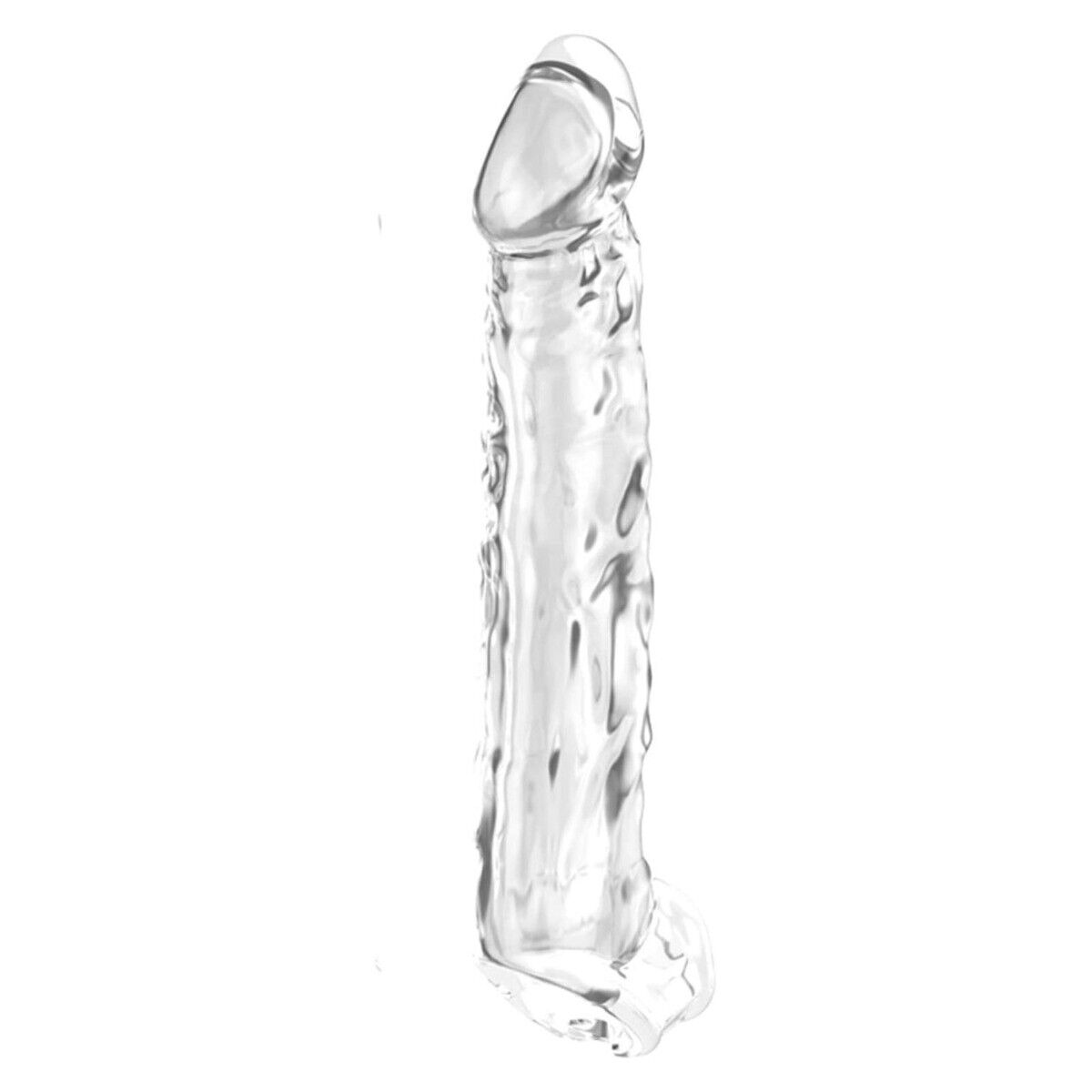 Add2.5" Clear Penis Extension Sleeve Extender Cock Cage Sheath Enlarger Enhancer