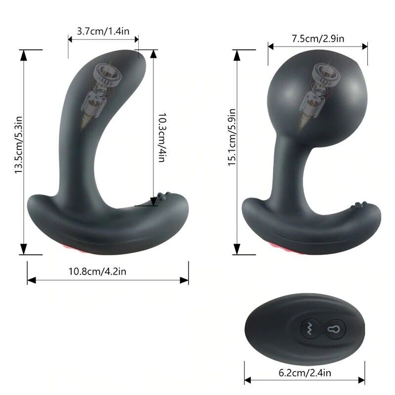 Inflatable Vibrating P-Spot G-spot Anal Vibrator Prostate Massager Butt Plug