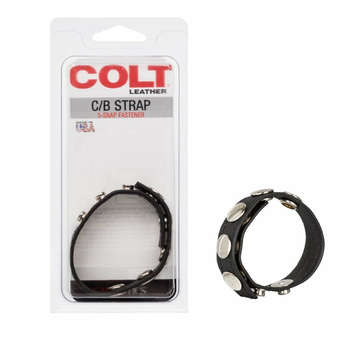 COLT Adjustable 5 Snap Leather Penis Erection Enhancer Cock Balls Strap Ring