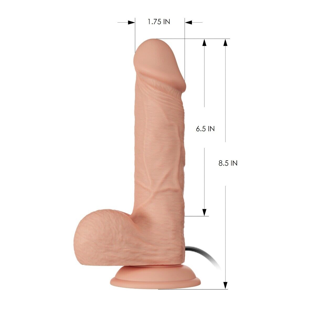 8.5" Vibrating Realistic G-spot Anal Dildo Dong Vibrator Strap-on Compatible