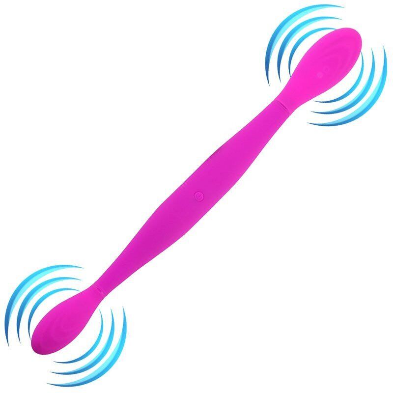 Flexible Double Dual Ended G-spot Anal Vibrator Dildo Dong Sex-toys for Women