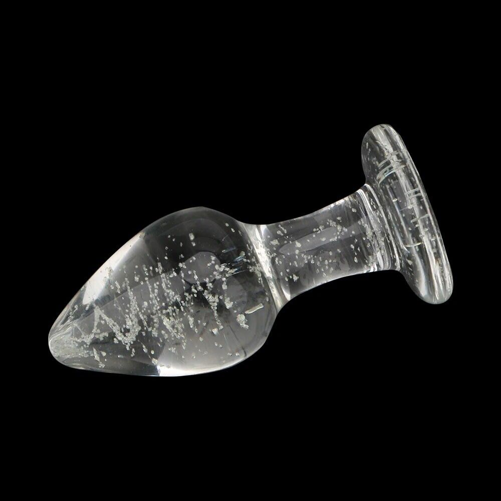 Glow-In-The-Dark Glass Butt Plug Anal Play Sex Toys for Men Women Couples