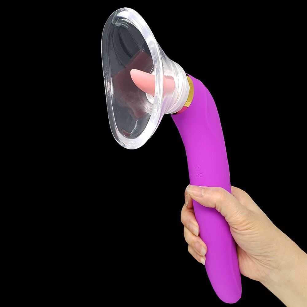 Automatic Tongue Oral Sex Clit Nipple Vaginal Pussy Pump Sucker G-spot Vibrator