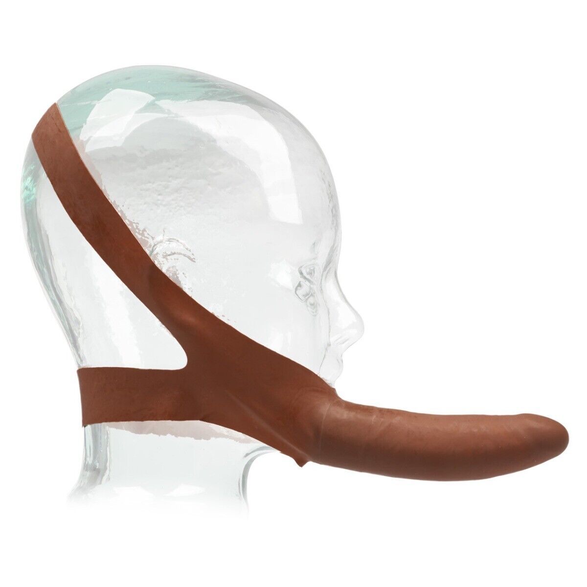 Accommodator Latex Dong Dildo Cock Oral Sex Accessory Chin Strap-on Sex Toy