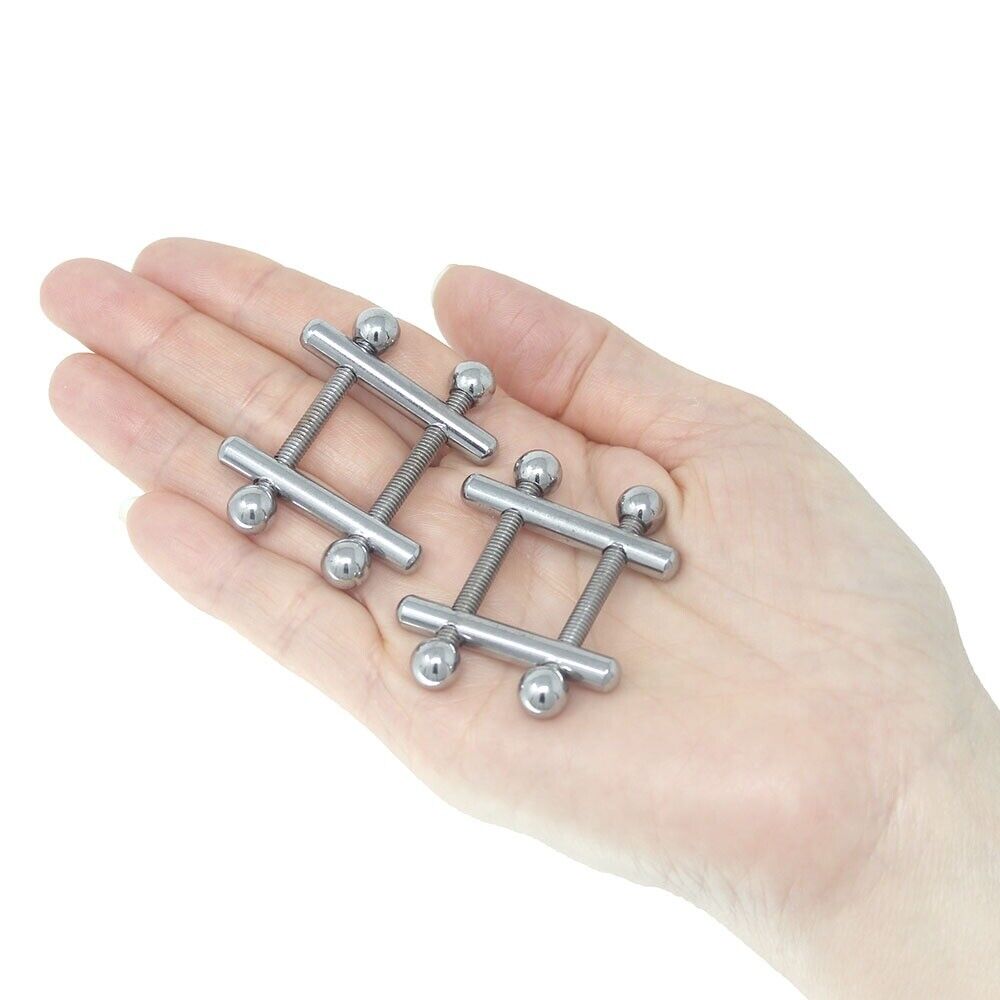 Metal Nipple Grips Crossbar Clamps Nipple Vices BDSM Bondage Sex Toys