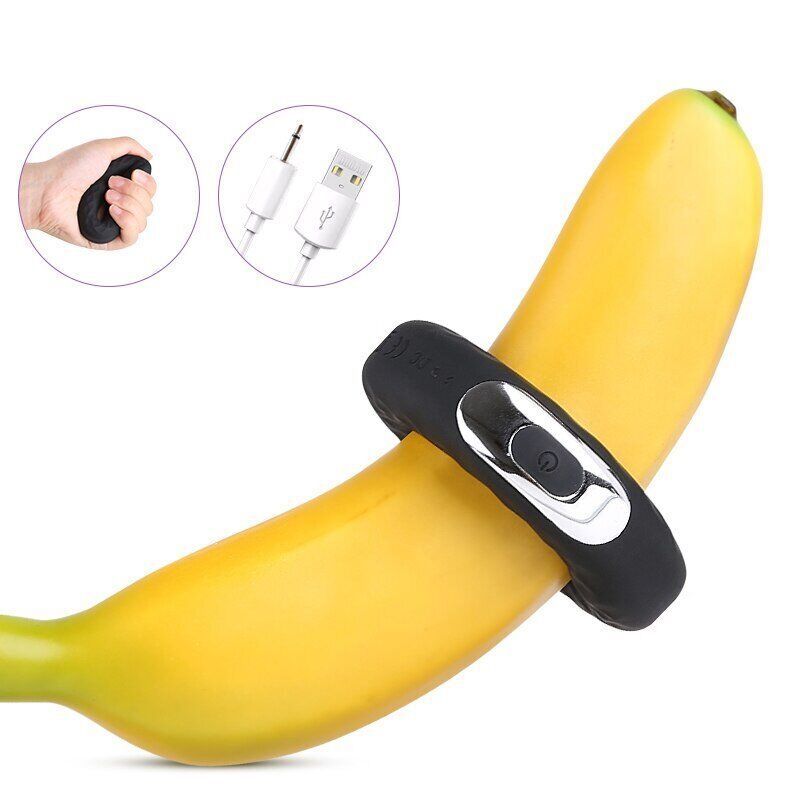 Vibrating Donut Penis Cock Ring Male Masturbator Sex-toys for Men Couples