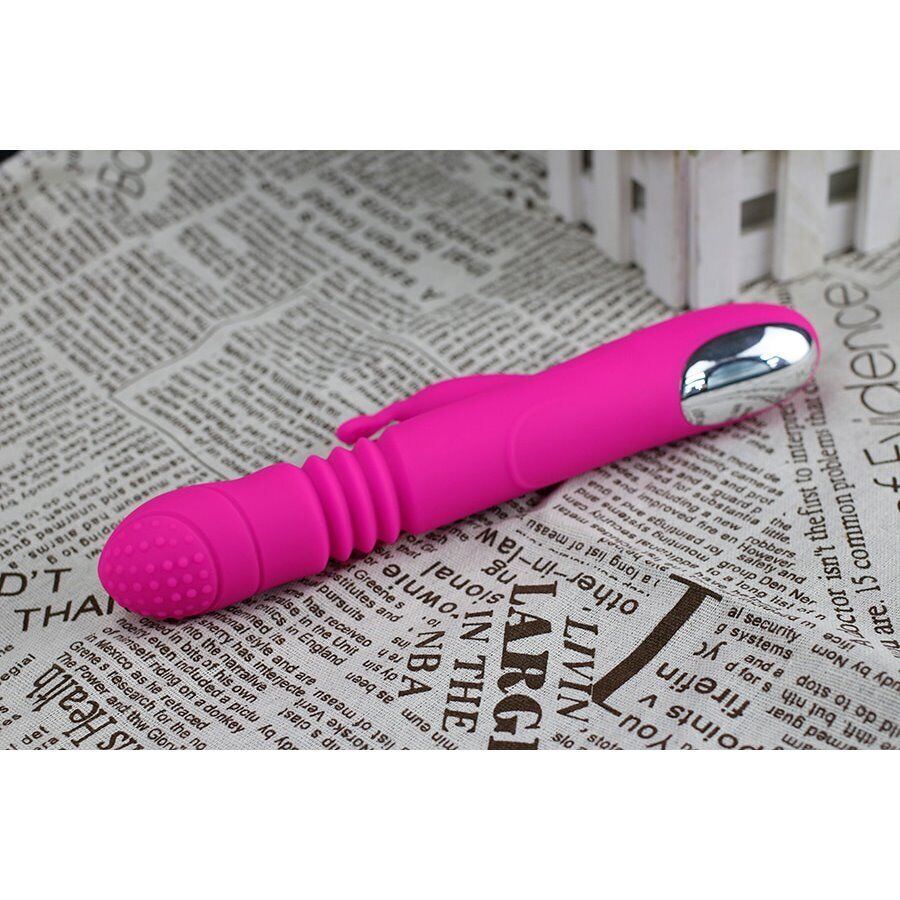 Slim Rechargeable Thrusting Rabbit Vibrator Dildo Sex-toys for Women Couples