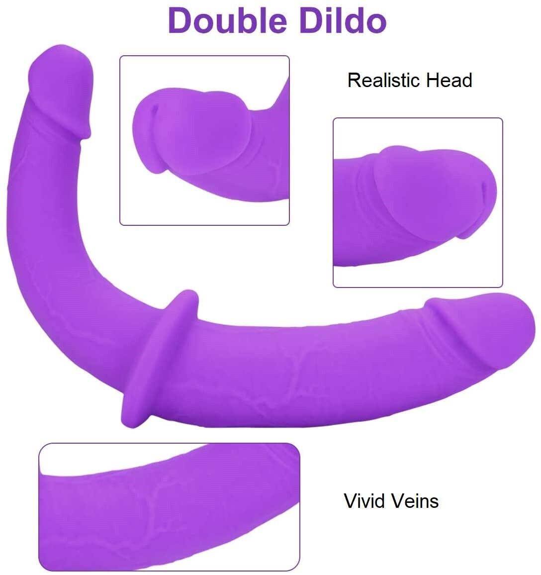 Silicone Bendable Strapless Strap-on Double End Dildo Sex-toy for Women Lesbian