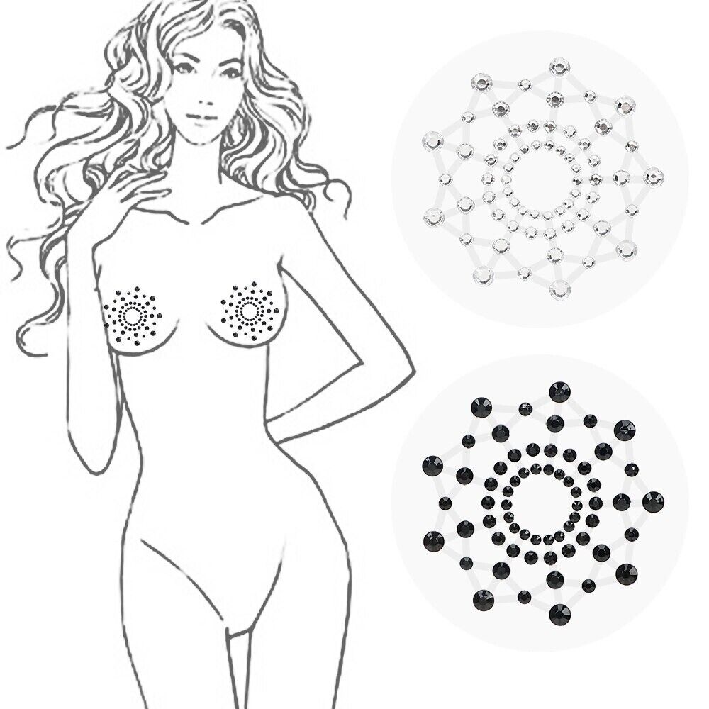 Sexy Self Adhesive Rhinestone Breast Nipple Pasties Sticker Cover Body Jewelry