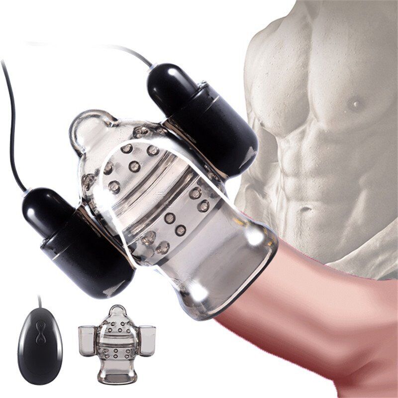 Vibrating Penis Head Teaser Male Masturbator Cock Stroker Trainer Sex Toy