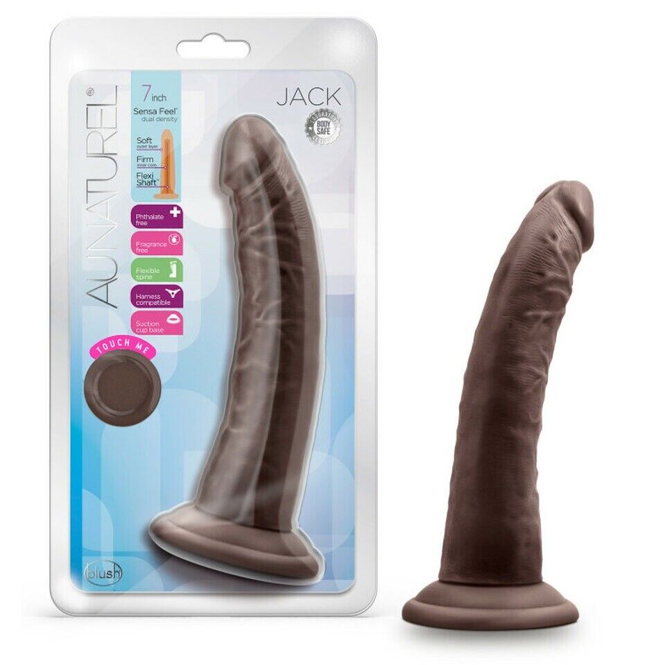 7" Bendable Flexible Black Realistic G-spot Anal Cock Dildo Dong and Suction Cup