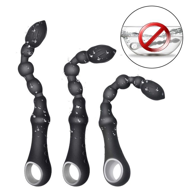 Posable Warming Vibrating Anal Beads Butt Plug Vibrator Prostate Massager