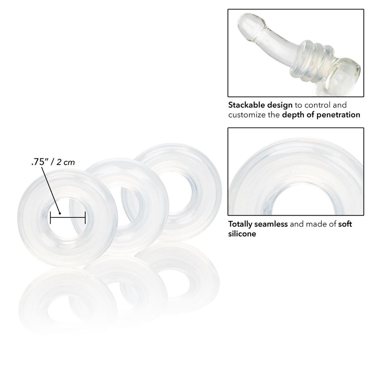 3 Thick Silicone Penis Cock Ring Male Erection Enhancer Prolong Delay Sex Toys
