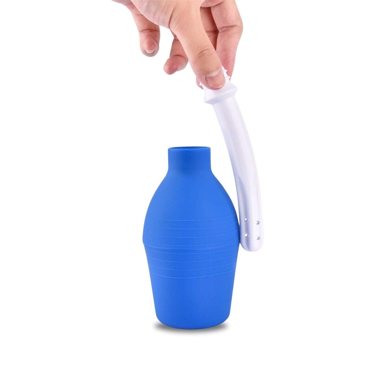 Blue Anal Douche Enema Bulb with Flexible Nozzle Anal Vaginal Cleansing System